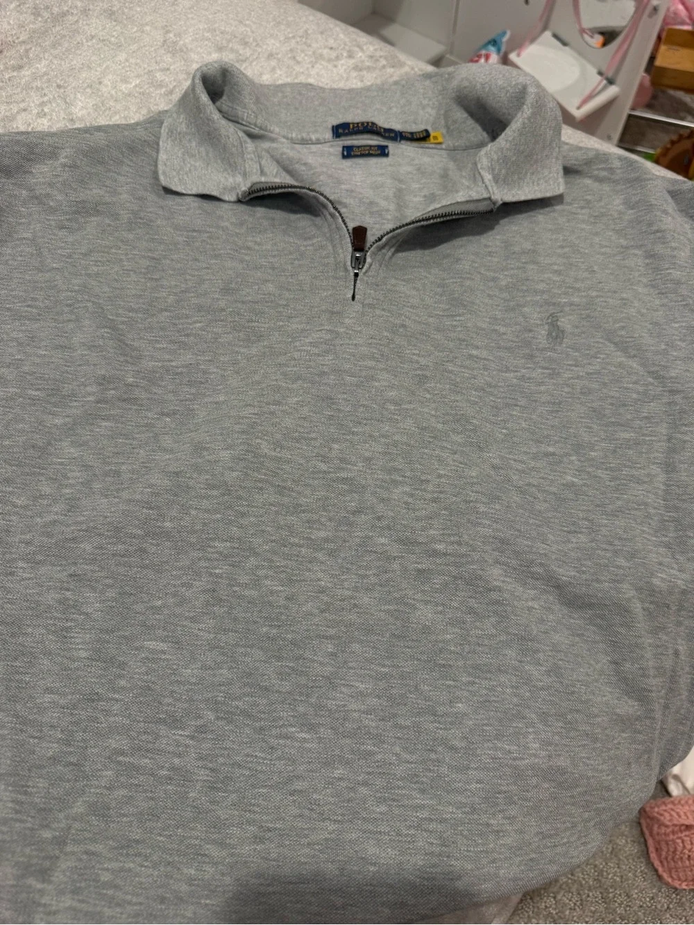 Polo by Ralph Lauren Light Gray Quarter-Zip Polo